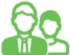 green icon of two people standing side by side