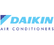 horizontal light blue and dark blue daikin air conditioner logo