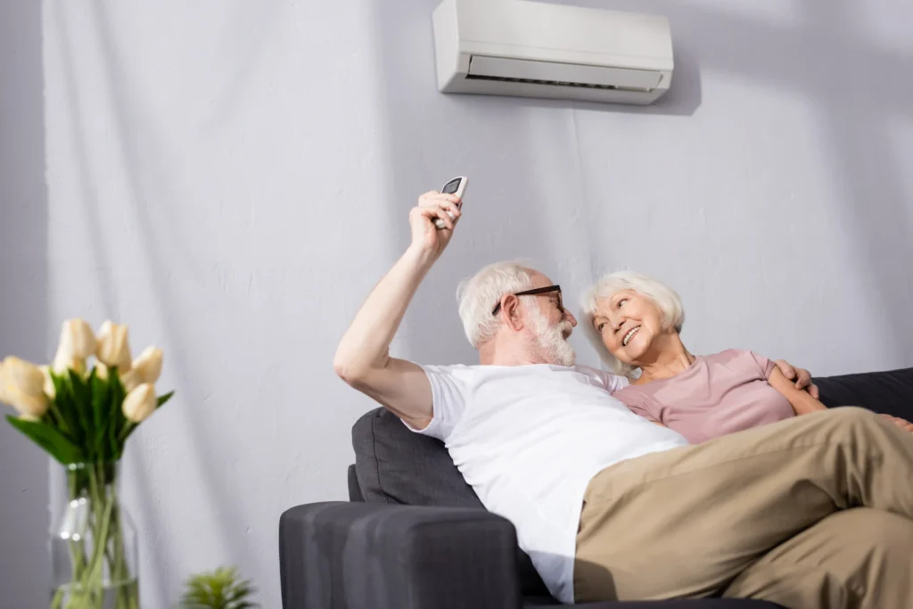 couple enjoying hvac zoning with ductless ac